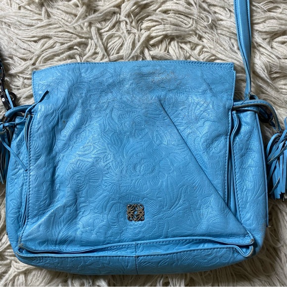 LOEWE Flamenco Sly blue  Leather Shoulder Bag - Picture 2 of 16